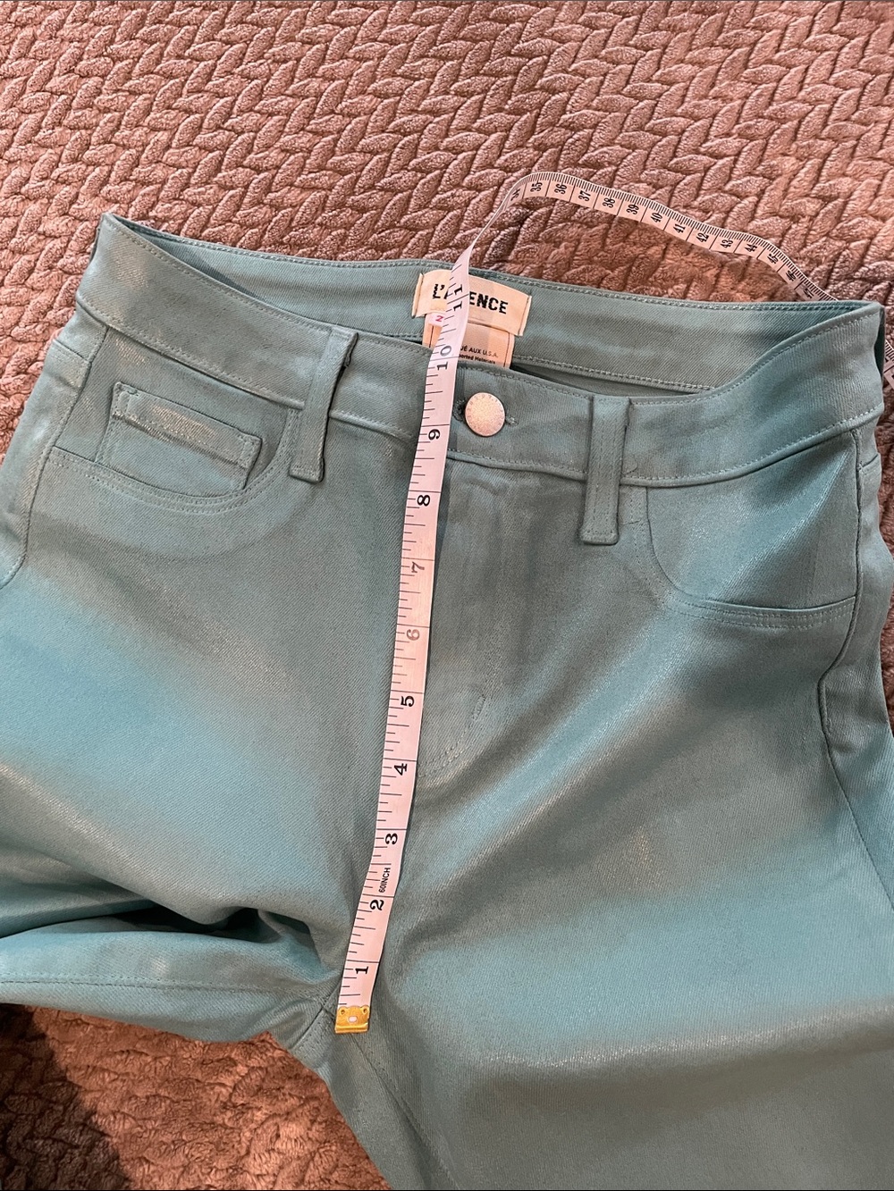 L’AGENCE Ruth coated jeans in Green Jasper - Picture 4 of 6